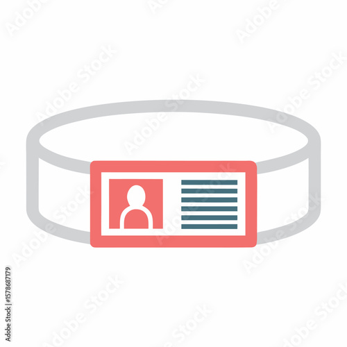 Flat Design of a Hospital ID Wristband with Barcode Vector graphic hospital identification wristband