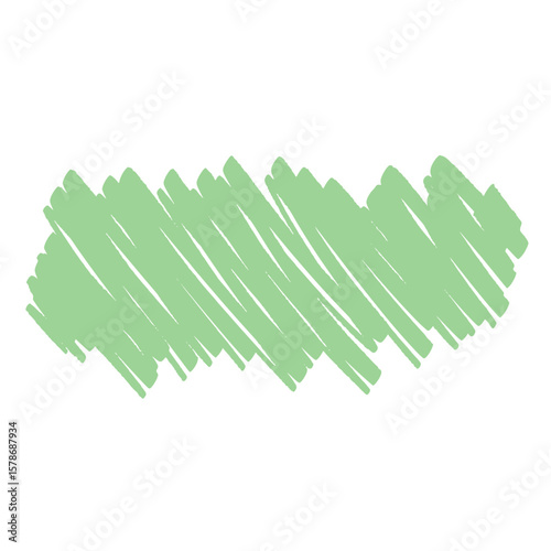 Light Green Scribble Brush Stroke on White Background