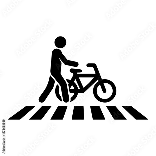 pedestrian and cyclist crossing icon promoting safe shared pathways