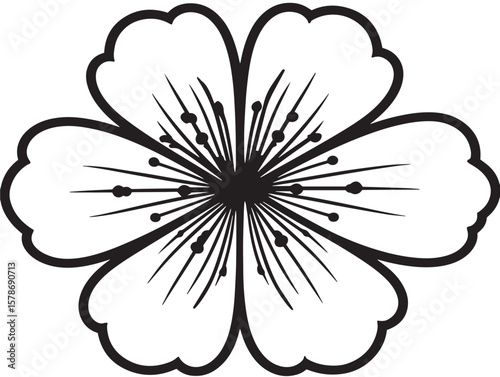 Beautiful Uva Ursi Floral Icon with Clean 2D Vector Line Artwork