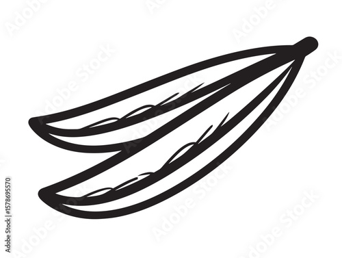 Clean Winged Bean Icon in Modern Vector Line Art