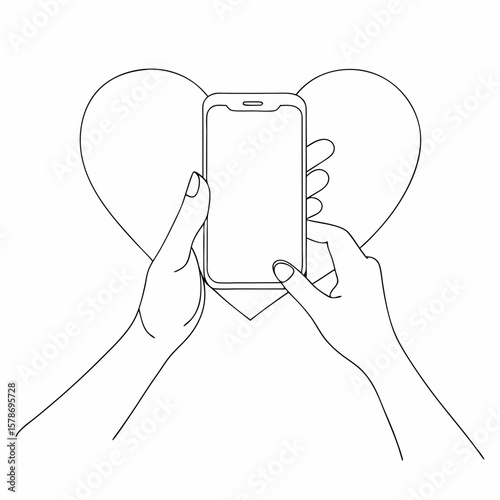 A Symbolic Illustration of Digital Love and Human Touch in the Era of Smartphones and Virtual Affection