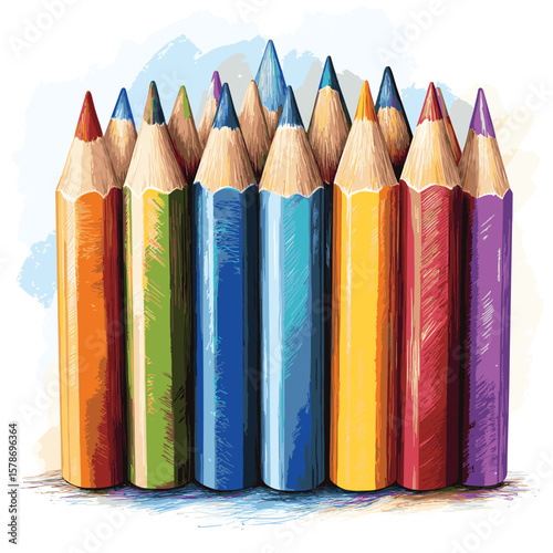 pencil sketch , line drawing style on white background,vector design