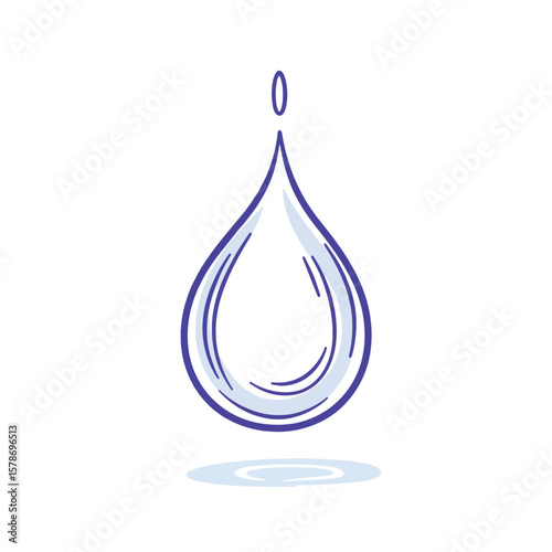 Continuous line drawing of drop. Water drop line icon. One line drawing background. Vector illustration. Water drop Continuous line icon , vector style simple color