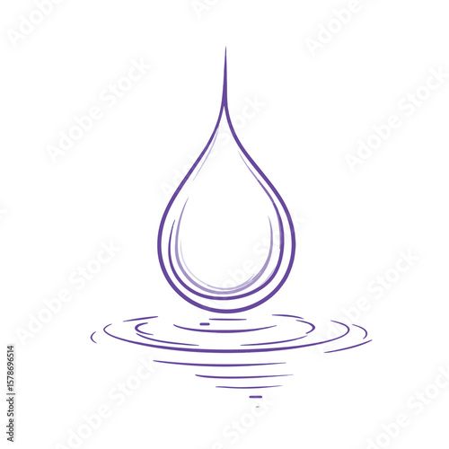 Continuous line drawing of drop. Water drop line icon. One line drawing background. Vector illustration. Water drop Continuous line icon , vector style simple color