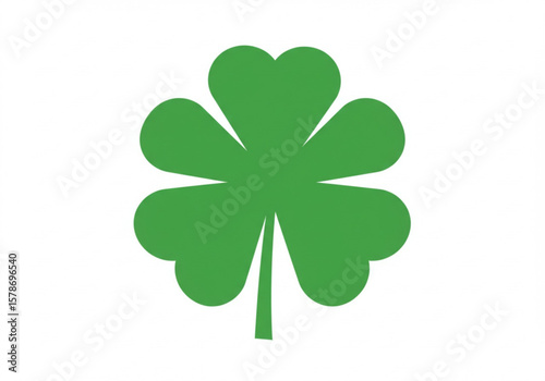 A simple graphic of a green shamrock clover on a white background