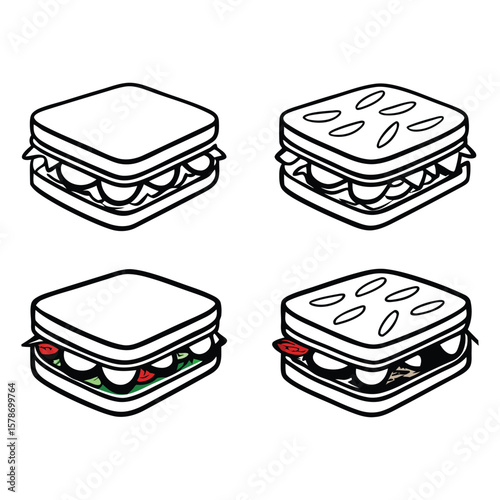 Deli sandwich icons
