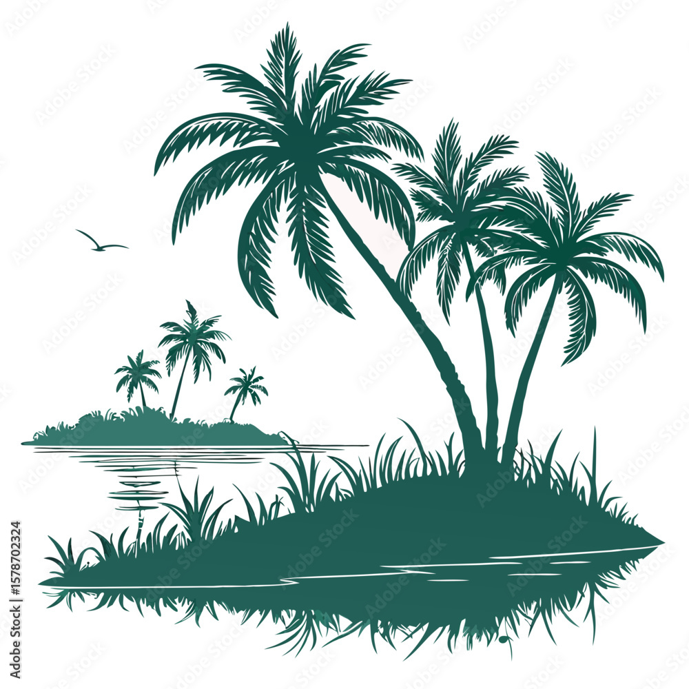 Fototapeta premium palm tree vector illustration