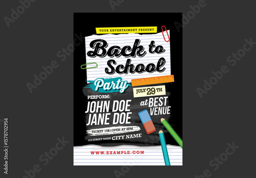 Back to School Party Flyer