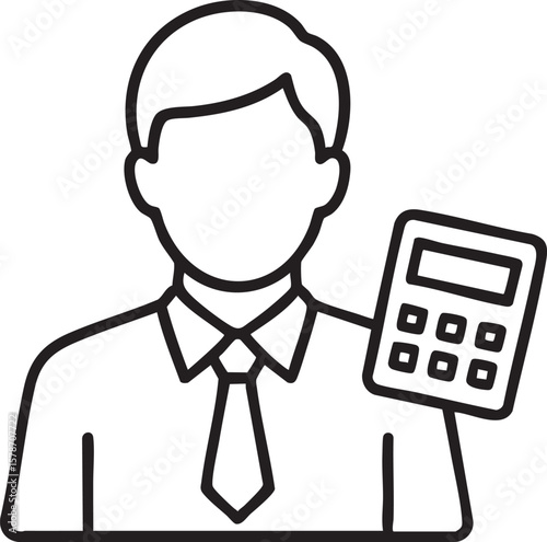 Icon of a Judge with a Gavel A Symbol of Law and Justice Portrayed in a Clean Outline Style