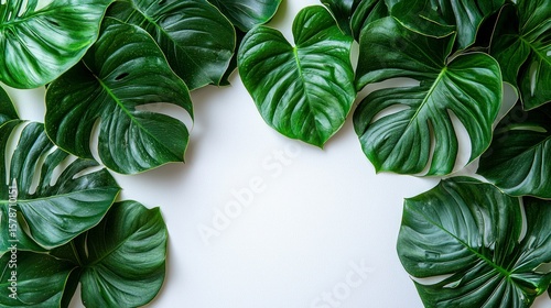Tropical Greens Isolated on White Background for Creative Freelance Projects and Graphic Design Needs