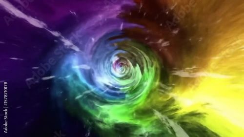 Colorful Tunnel of Light and Energy in a Swirling Vortex of Colors and Motion
