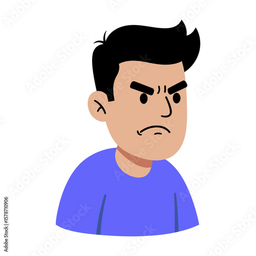 Angry Man Displeased Cartoon Face