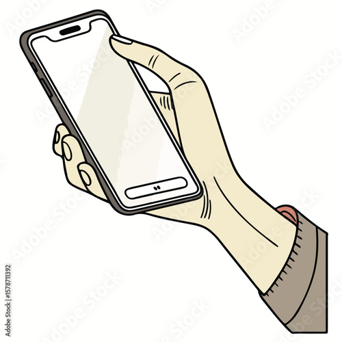 A stylish sketch of mobile usage in hand, representing connectivity in the digital age.