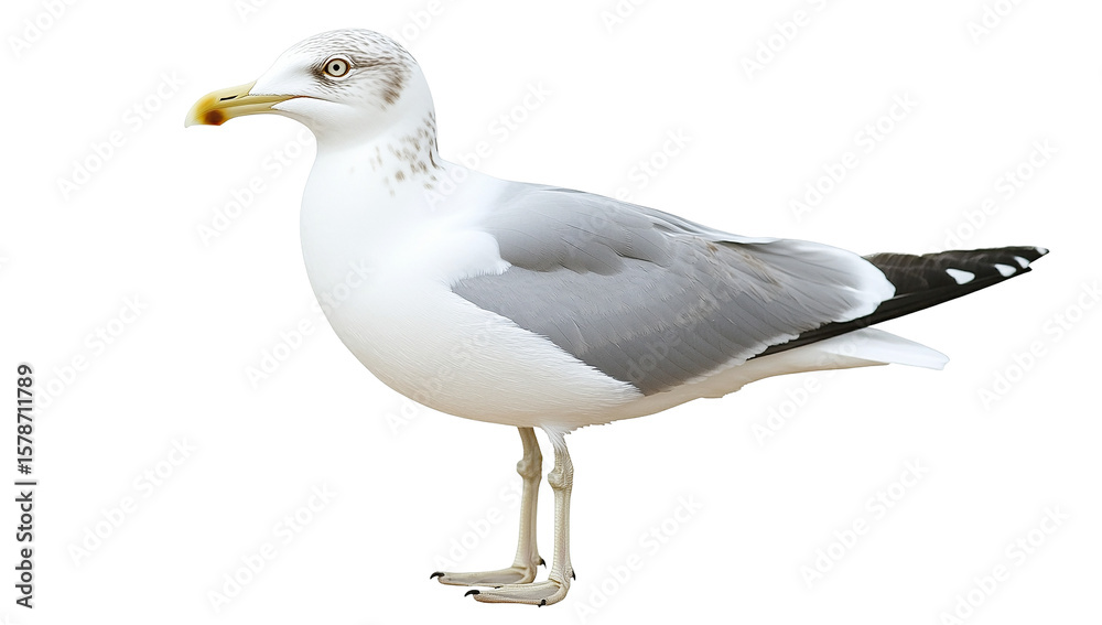 Fototapeta premium A seagull standing on two legs isolated on transparent background
