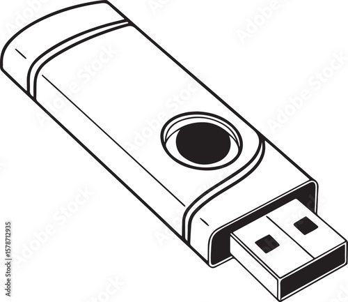 A digital vector of a pen drive is perfect for use in technology and information design projects.
