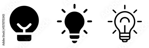 Light Bulb Icon Symbol for Ideas and Innovation Design