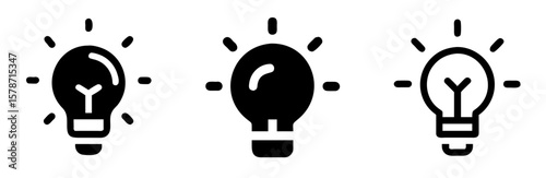 Light Bulb Icon Symbol for Ideas and Innovation Design