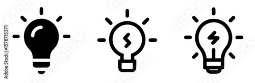 Light Bulb Icon Symbol for Ideas and Innovation Design