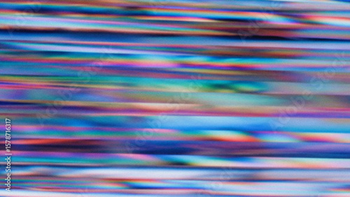 Abstract background with smooth horizontal rainbow streaks and glitch-inspired distortion. Ideal for creative design, tech art, or digital motion projects.