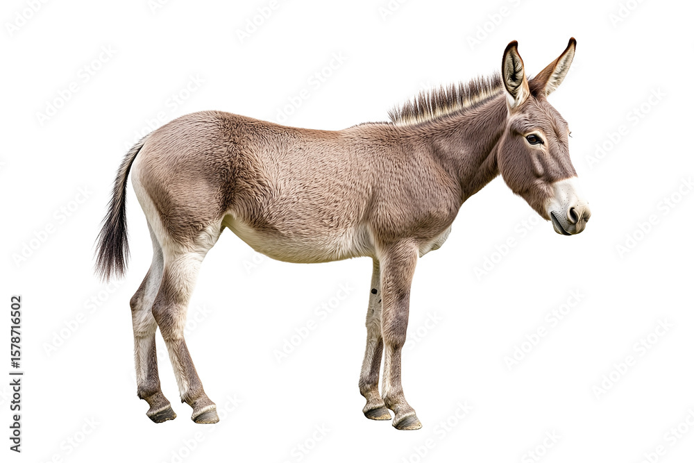 Fototapeta premium A donkey standing on a transparent background
