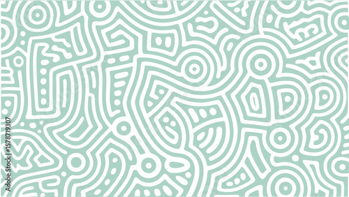 Abstract background featuring a light green surface with white organic shapes and lines pattern