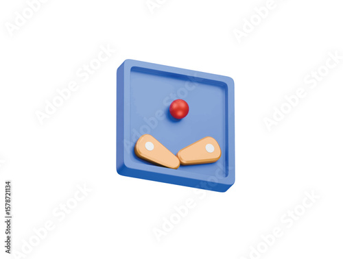pinball icon 3d illustration render