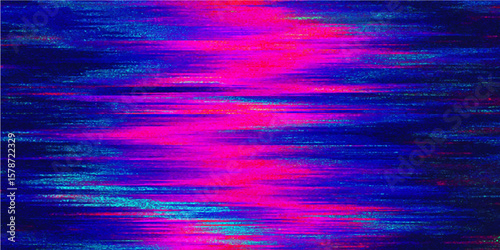 Abstract Glitch Art: Vibrant streaks of blue, pink and purple create a mesmerizing abstract glitch art pattern. Perfect for digital art, technology, and futuristic design projects.
