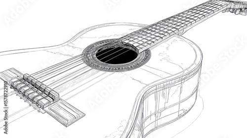 Wireframe acoustic guitar