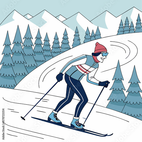 a man skiing on a snowy mountain