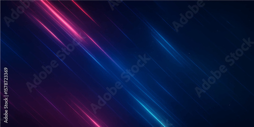 Electrifying Symphony: Neon streaks of vibrant pink and blue dance across a deep navy backdrop, creating a dynamic and modern abstract composition. 