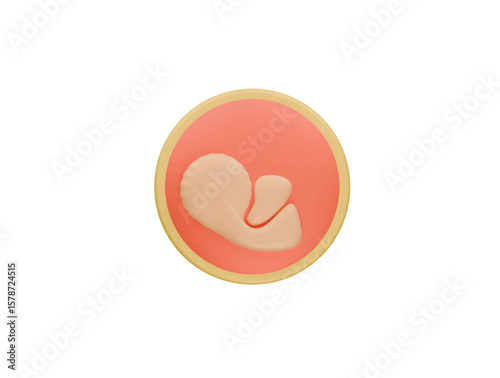fetus icon 3d illustration render