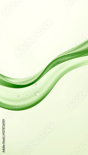 A refreshing green wave flows gracefully, conveying purity and freshness, ideal for spa, healthcare, and natural product designs.