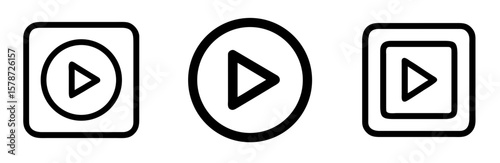 Free Download Play Button Icon - Outline Vector Line Art - GFXLoad
