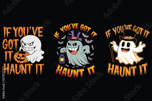 Spooky ghost halloween designs pumpkin lantern