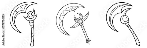 Rosette Coloring Book Page - Outline Vector Line Art Design