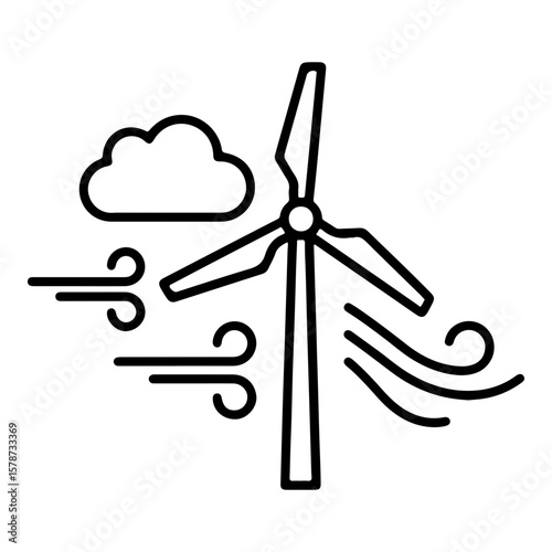 minimalist icon of wind energy representing renewable power and sustainability
