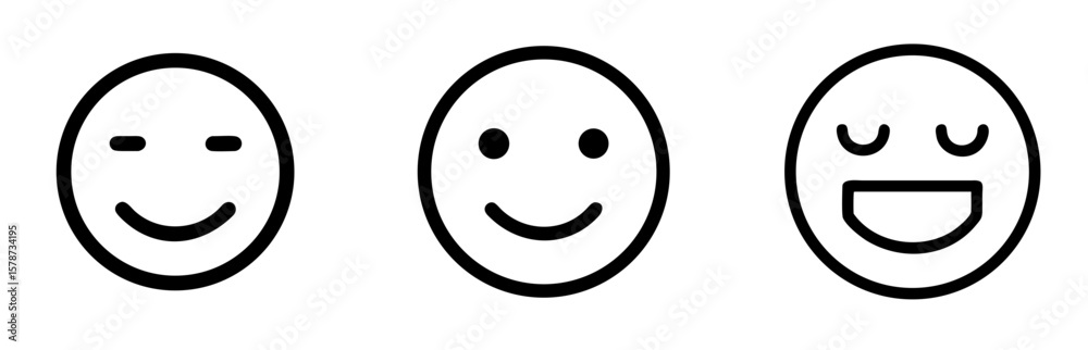 Smile Icon - Outline Vector Line Art Smile Icon - Outline Vector Line Art