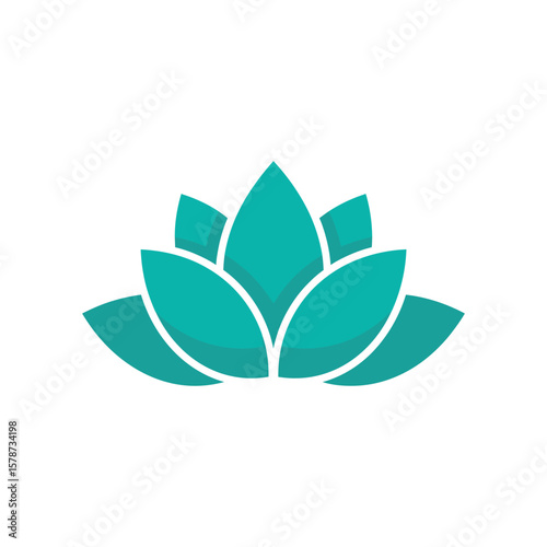Modern green lotus flower representing natural wellness, balance, and calm