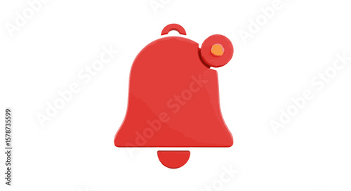 Vibrant Red Notification Bell Icon Symbolizing Alertness and Timely Reminders