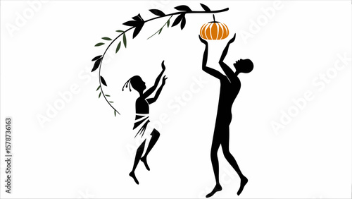 Silhouette of a female basketball player in action, jumping with a ball, a dynamic vector illustration of a sportswoman