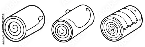 Swiss Roll Coloring Book Page - Outline Vector Line Art
