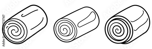 Swiss Roll Coloring Book Page - Outline Vector Line Art