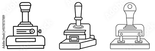 Tamping Machine Coloring Book Page - Outline Vector Line Art