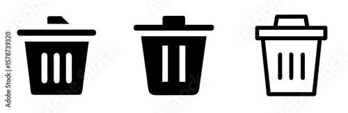 Trash Icon – Waste and Garbage Bin Symbol Vector Illustration