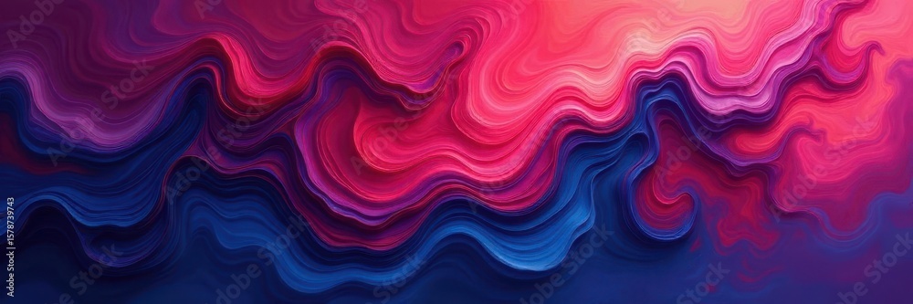 Obraz premium Crimson bleeds into indigo, creating abstract swirling forms , red, gradient, art