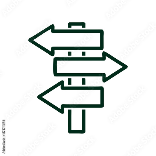 Direction arrows symbolizing navigation and choices concept icon  