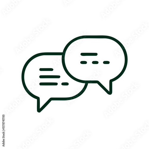 Speech bubbles in line art style representing communication concept  