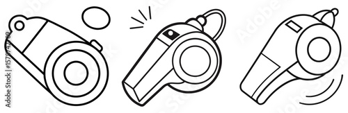 Whistle Outline - Coloring Book Page Vector Design