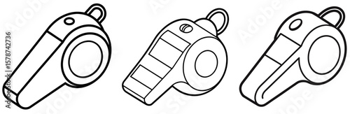 Whistle Outline - Coloring Book Page Vector Design